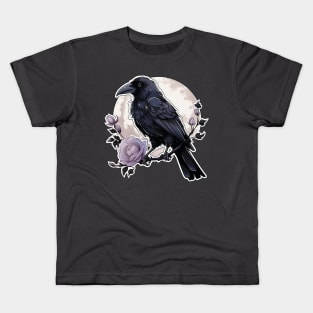 Pastel Goth Moon Raven Kids T-Shirt